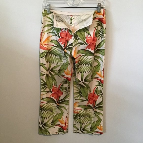 JOSEPH Ribkoff Trends Tropical Floral Print Capri Pants - Picture 2 of 9